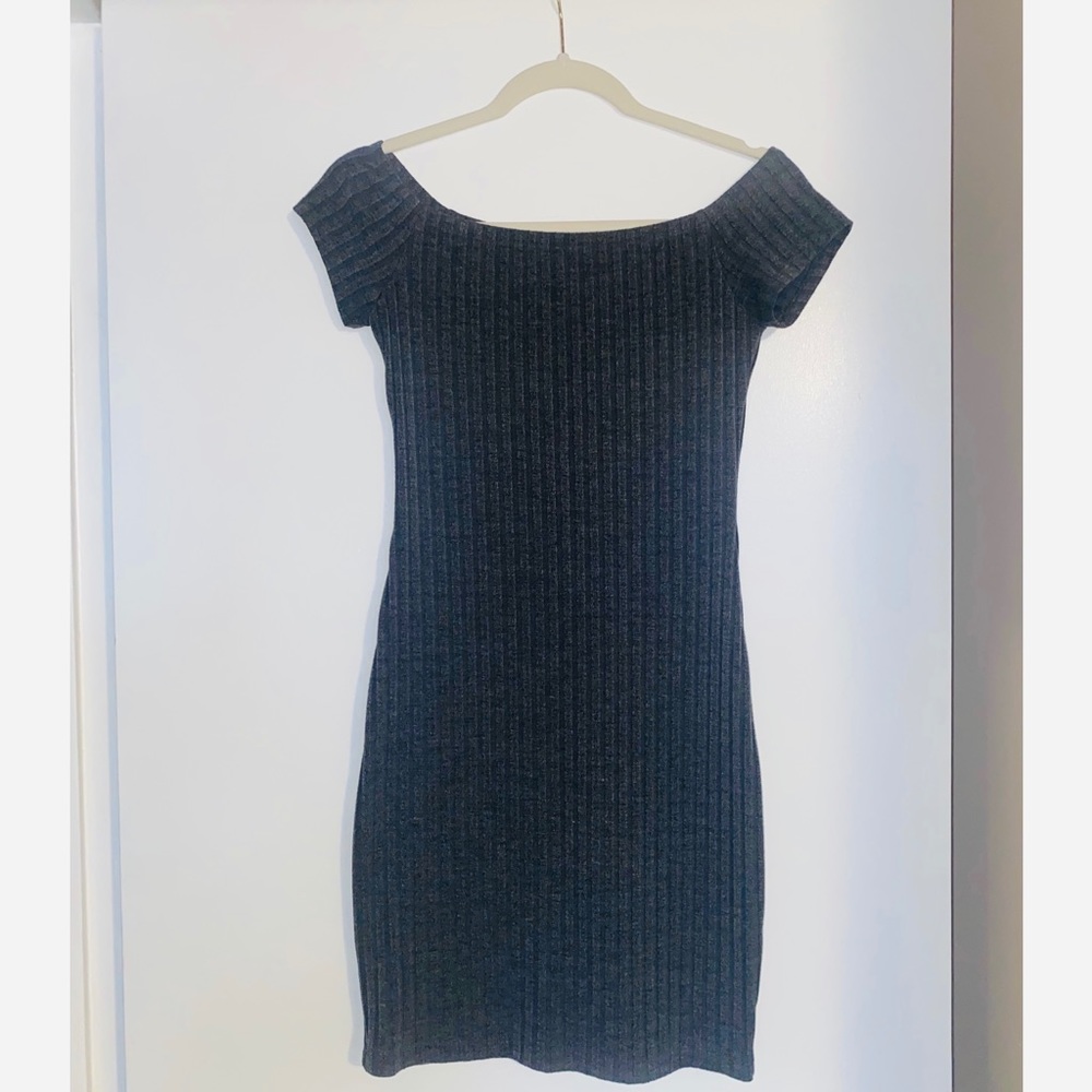 EXPRESS Ribbed Off the Shoulder Dress